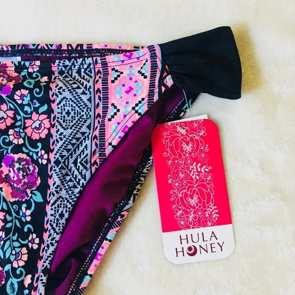 Hula Honey Bikini Bottom Purple Print Small - Picture 2 of 7